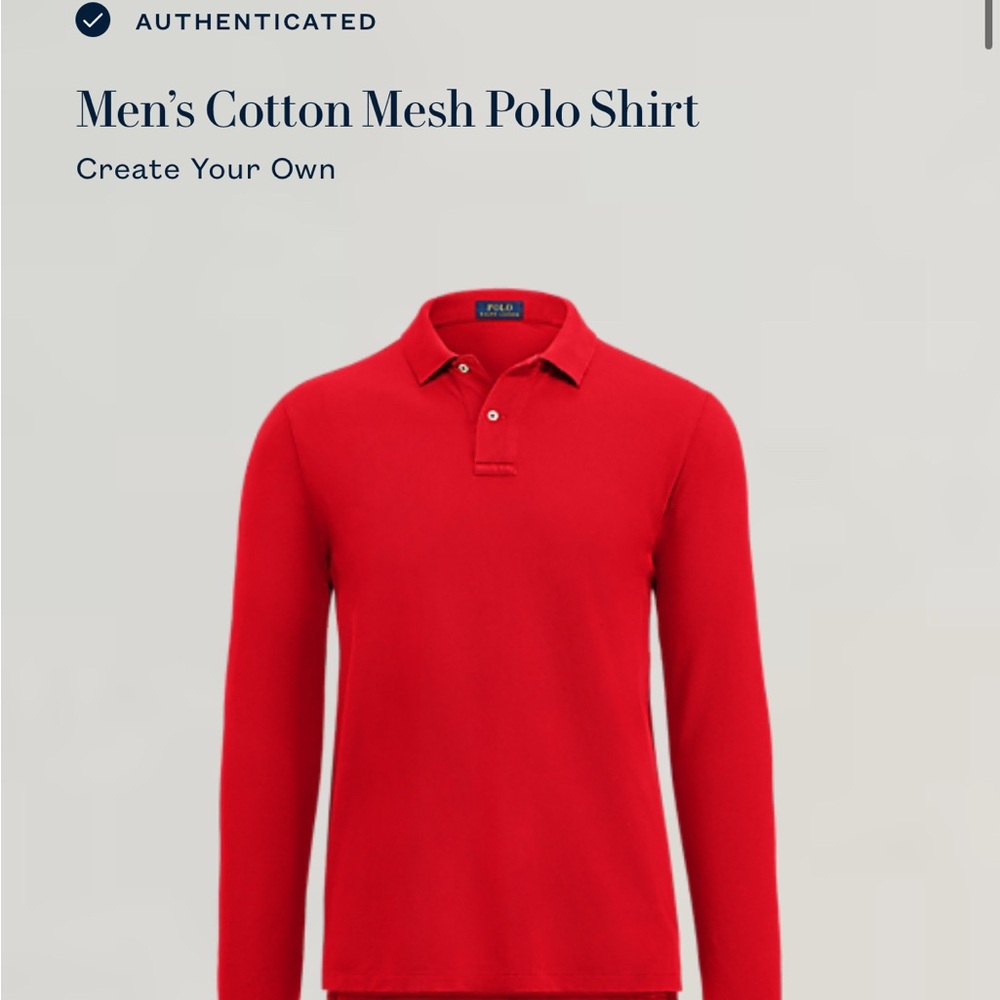 Polo by Ralph Lauren Men's Red Cotton Mesh Polo Shirt